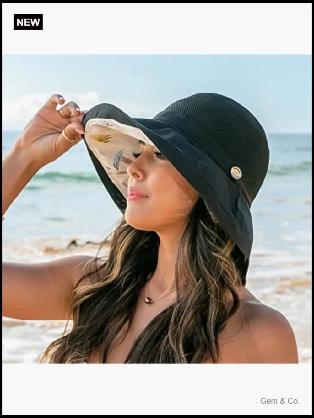 Wide Brim Sun Hat with UV Protection Packable Bucket Cap for Travel